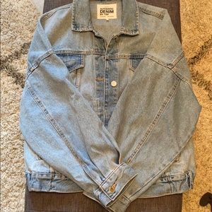 Oversized denim scrunch back jacket